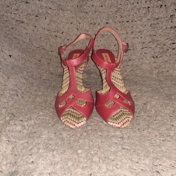 MIZ MOOZ-Waltz-Red Strappy Heeled Sandals-Leather-Sz 5.5-NWOB - Picture 3 of 7